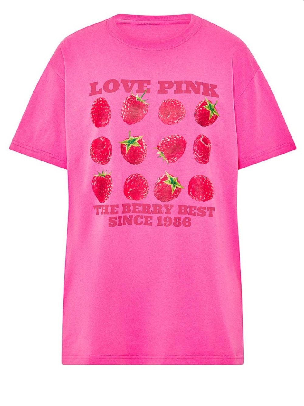 PINK Victoria's Secret Kids Strawberry Graphic Tee - Neon Pink